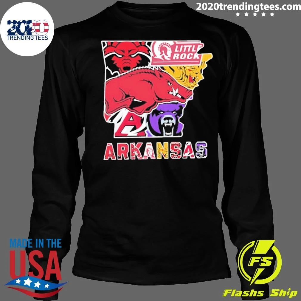 Arkansas Sports Teams Collage Logo Map 2026 Shirt
