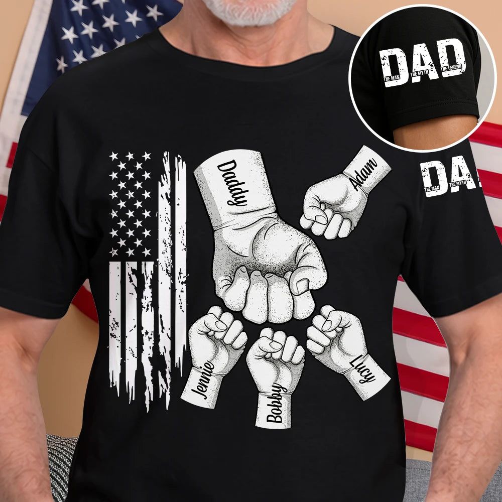 Dad The Man The Myth The Legend Stars & Stripes - Personalized T Shirt
