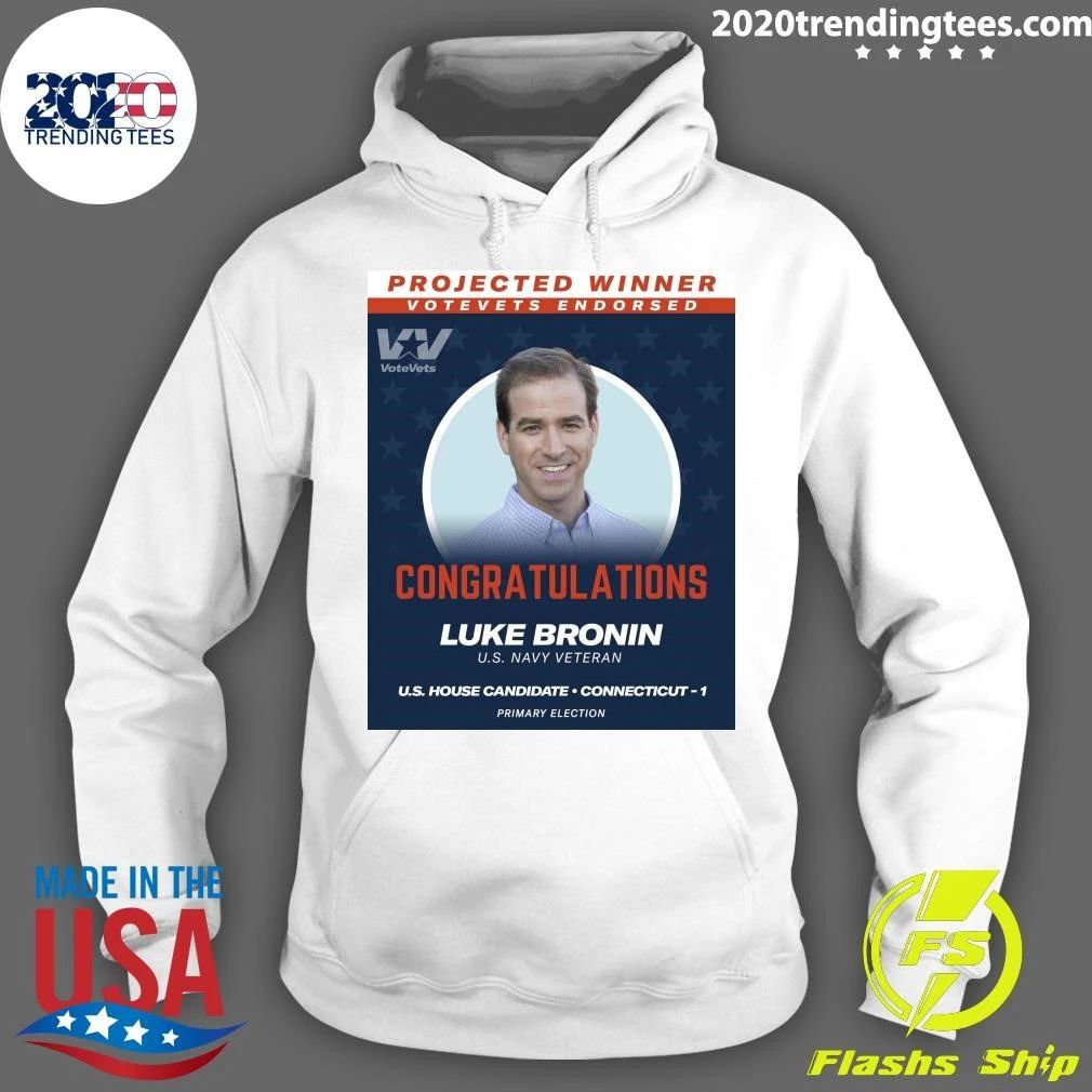 Projected Winner Votevets Endorsed Congratulations Luke Bronin U.S. Navy Veteran Shirt