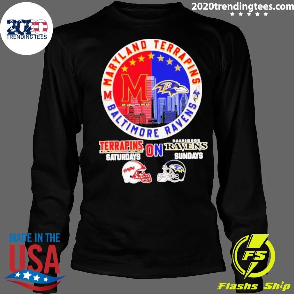 Maryland Terrapins And Baltimore Ravens Saturdays On Sundays Shirt