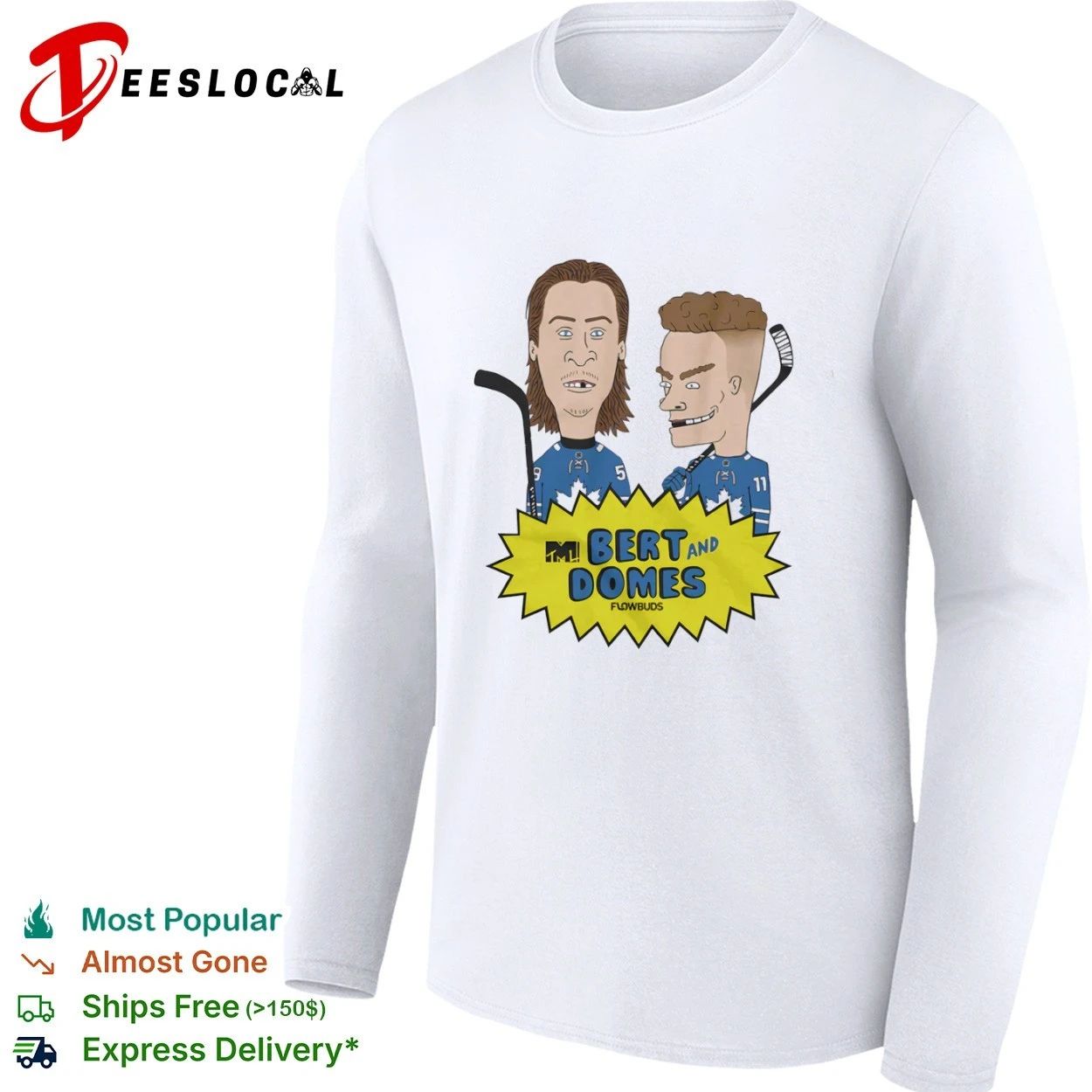 Bert and Domes Toronto Maple Leafs Beavis and Butt-Head T-shirt