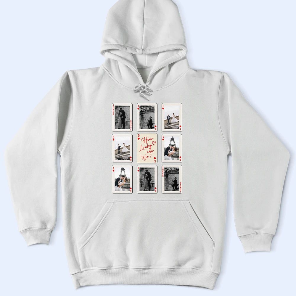 Custom Photo Playing Card Couple Lucky In Love - Personalized T Shirt