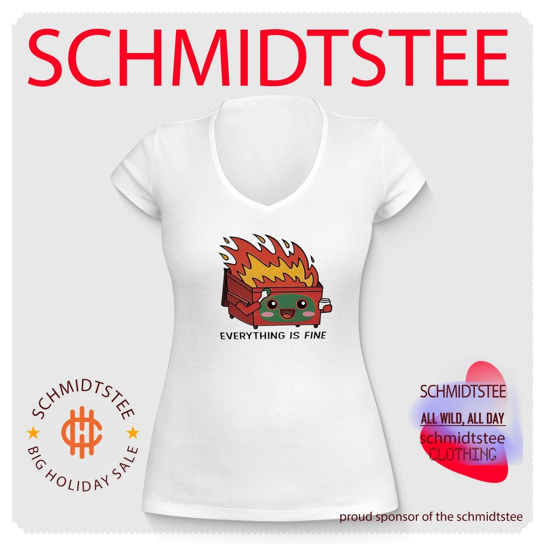 Everything is fine dumpster fire meme shirt