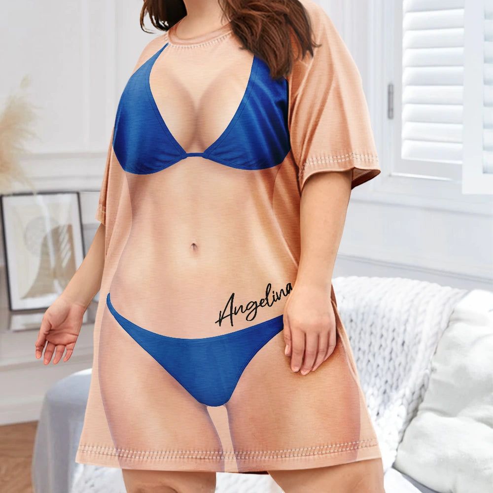 3D Sexy Body Bikini - Personalized Women's Sleep Tee