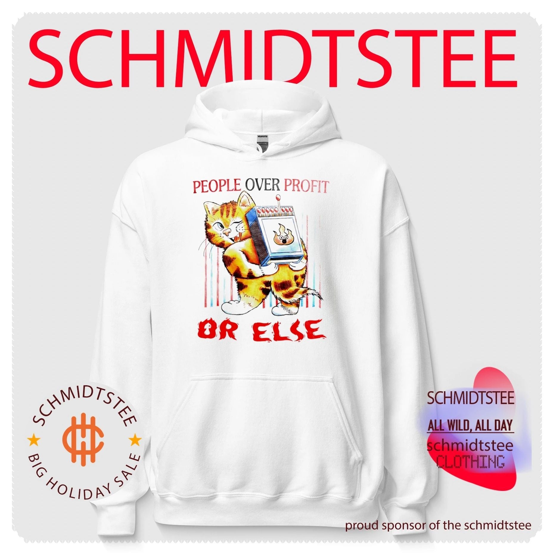 People over Profit or Else Cat with Matches shirt