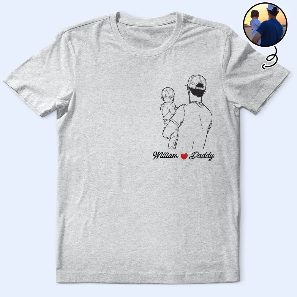 Custom Photo Outline Sketch Family Portrait Since - Personalized T Shirt