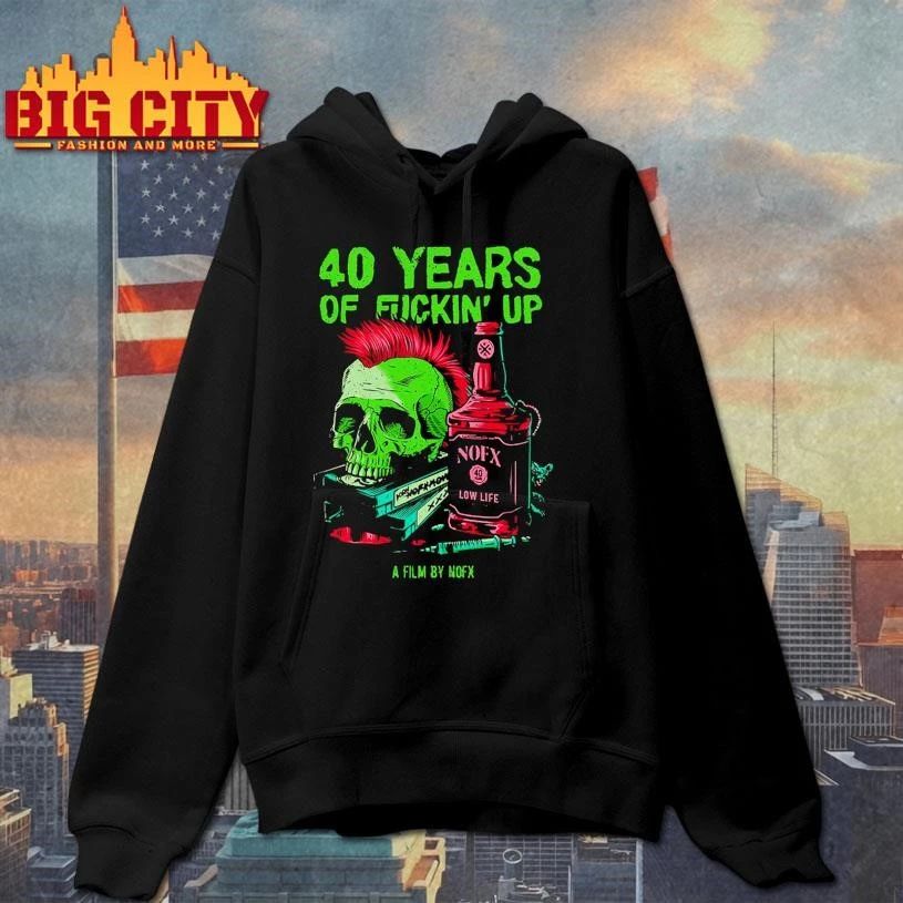 NOFX 2026 Bottle Skull 40 Years Of Fuckin Up Movie Shirt