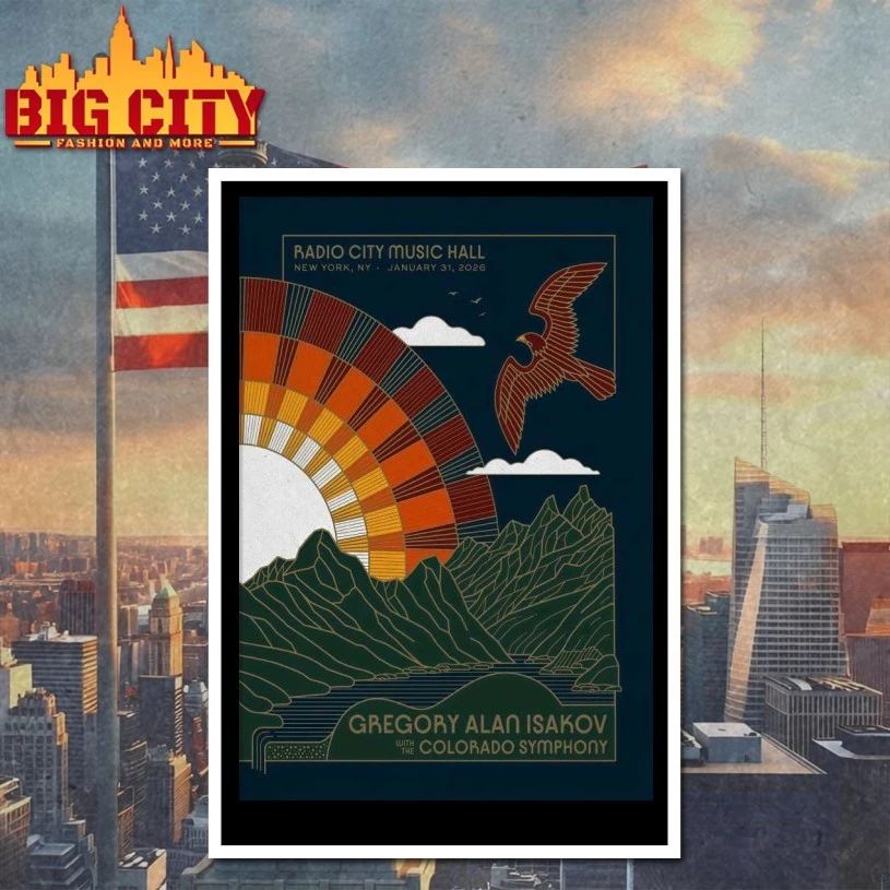 Gregory Alan Isakov Jan 31 2026 Radio City Music Hall New York NY Poster shirt