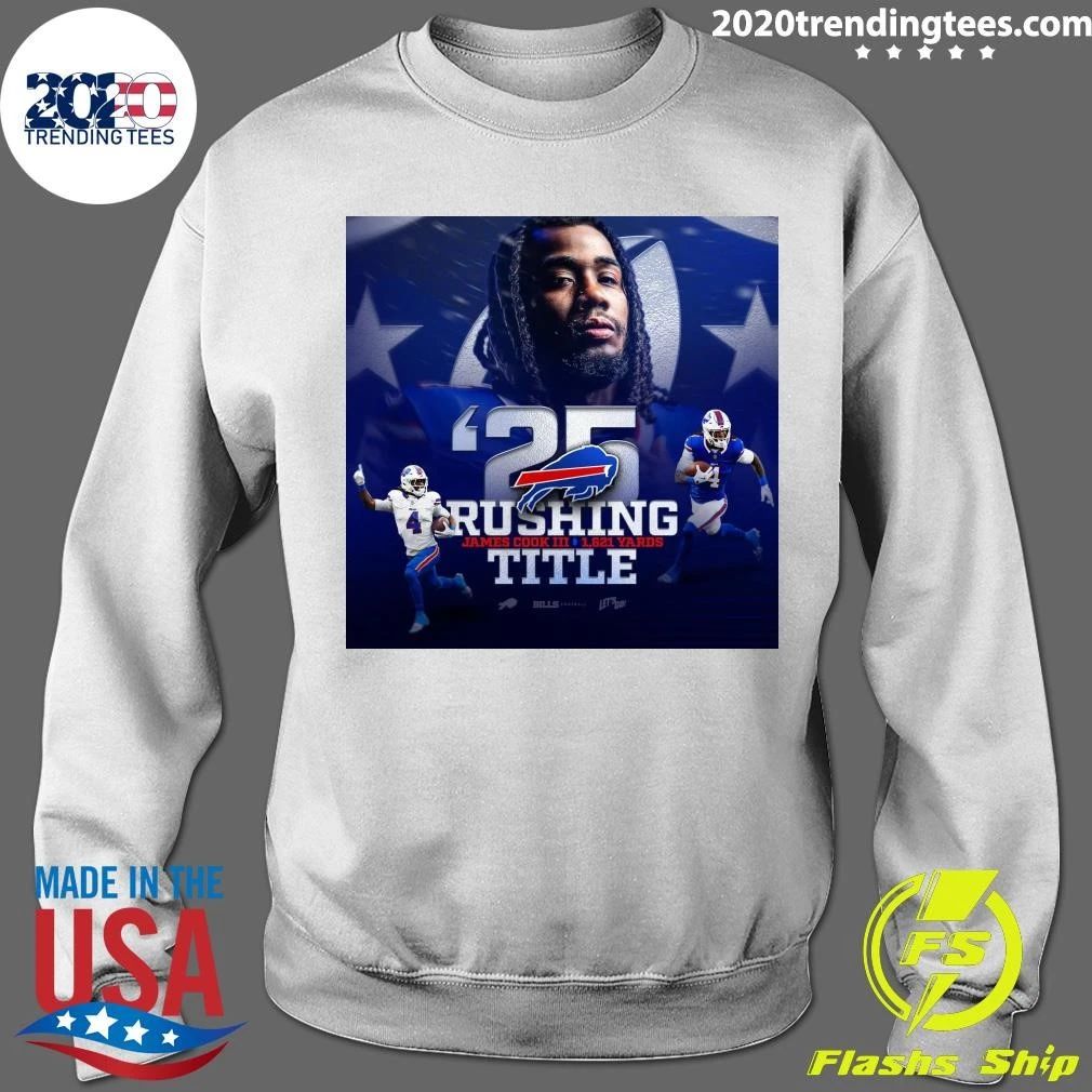 25 Rushing James Cook III 1.621 Yards Title Shirt