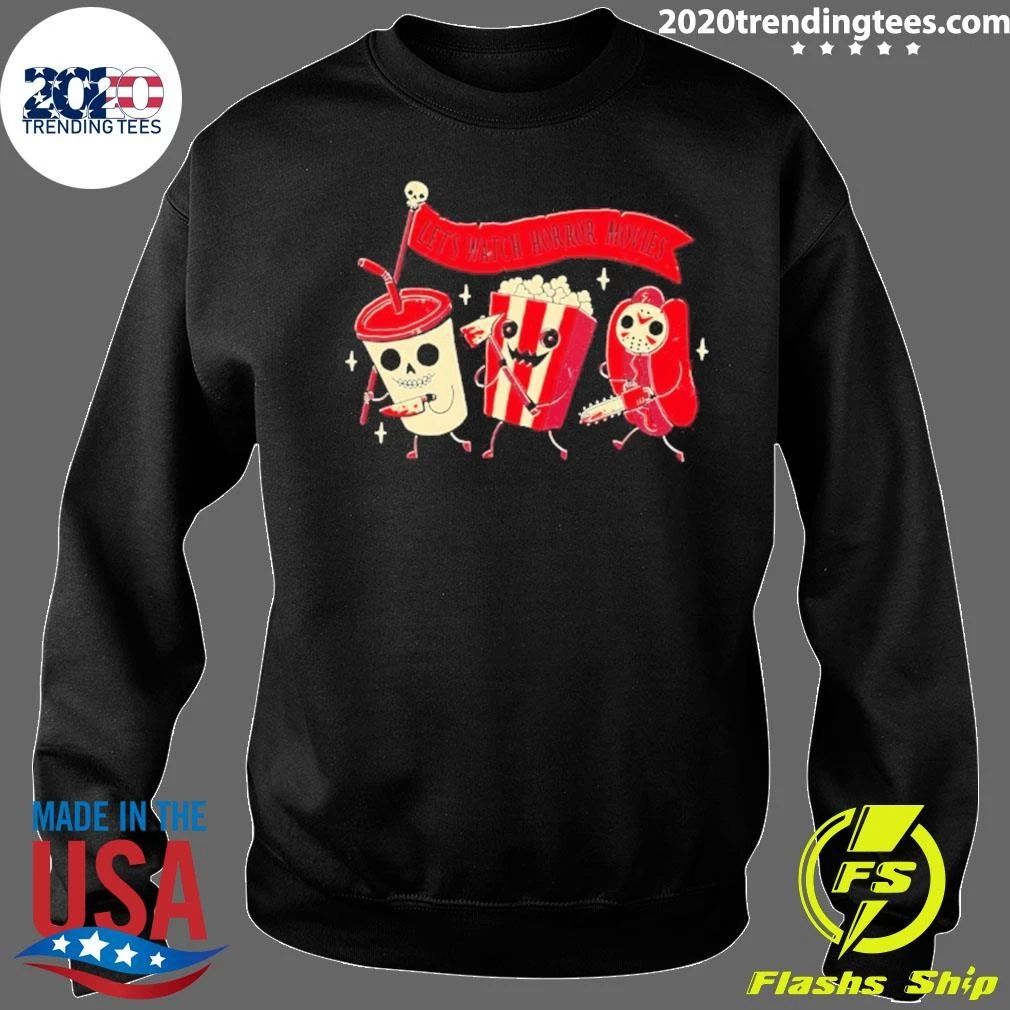 Let’s Watch Horror Movies Slasher Popcorn Shirt