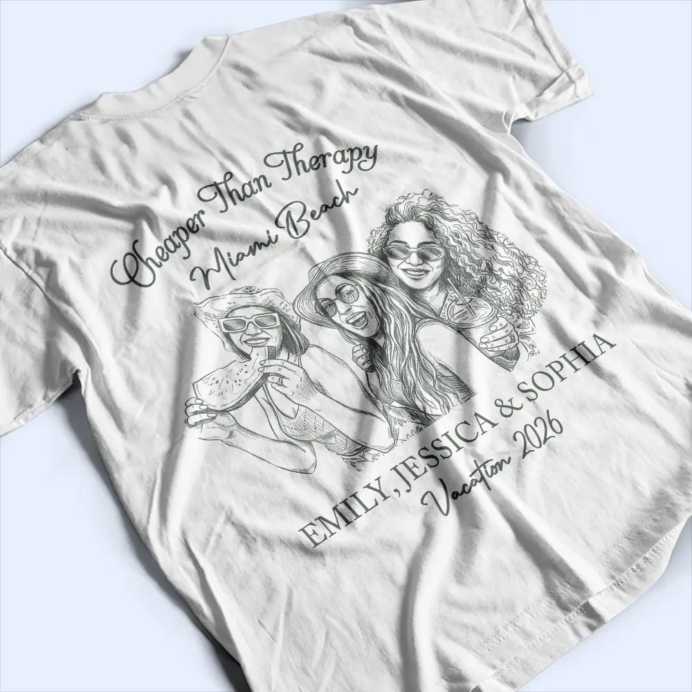 Custom Photo Pencil Sketch Family Making Memories Together - Personalized T Shirt
