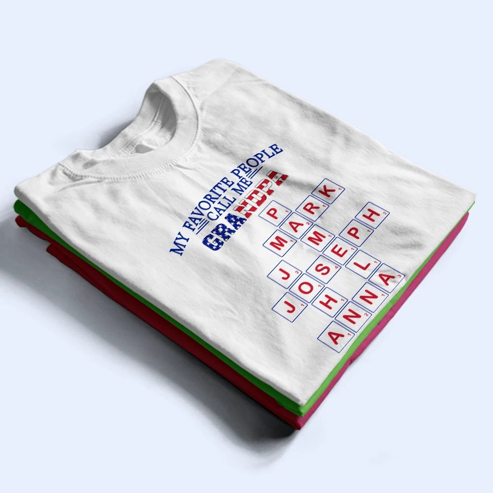 Crossword Stars And Stripes My Favorite People Call Me Papa - Personalized T Shirt