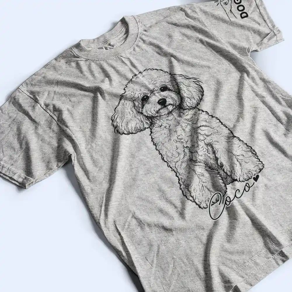 Custom Photo Pencil Sketch Pet Dad Pet Mom - Personalized T Shirt