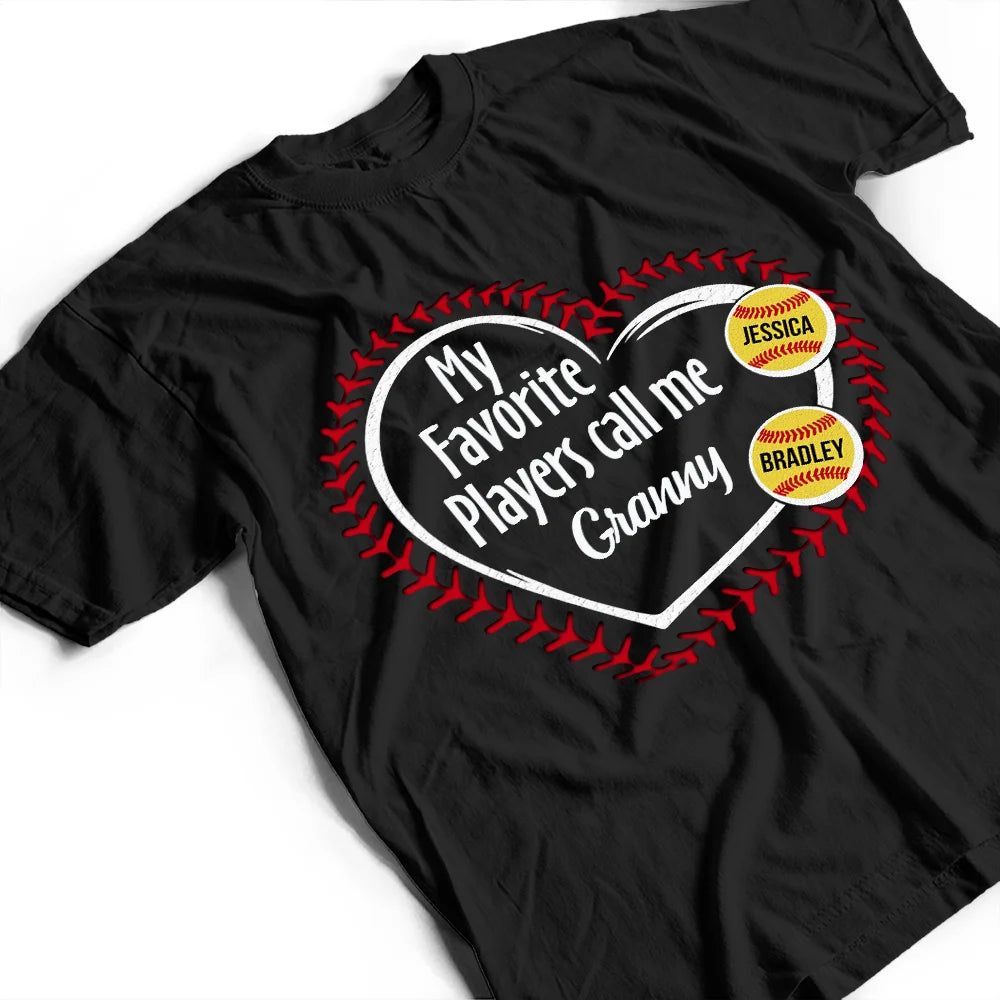 My Favorite Players Call Me Grandma Mom - Personalized T Shirt