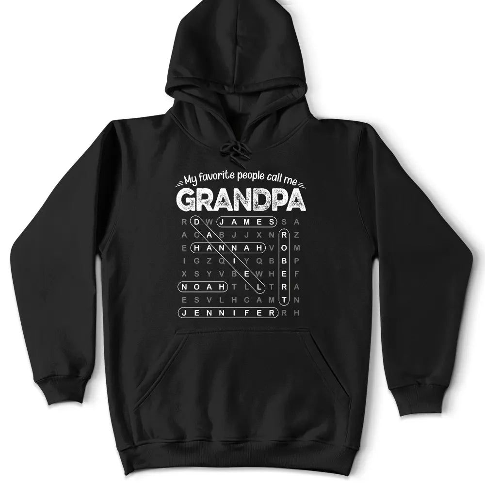 Word Search Puzzle My Favorite People Call Me Grandpa Dad - Personalized T Shirt