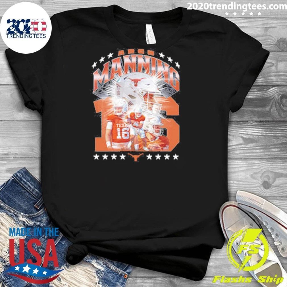 Texas Longhorns NCAA Football Arch Manning Collage Shirt