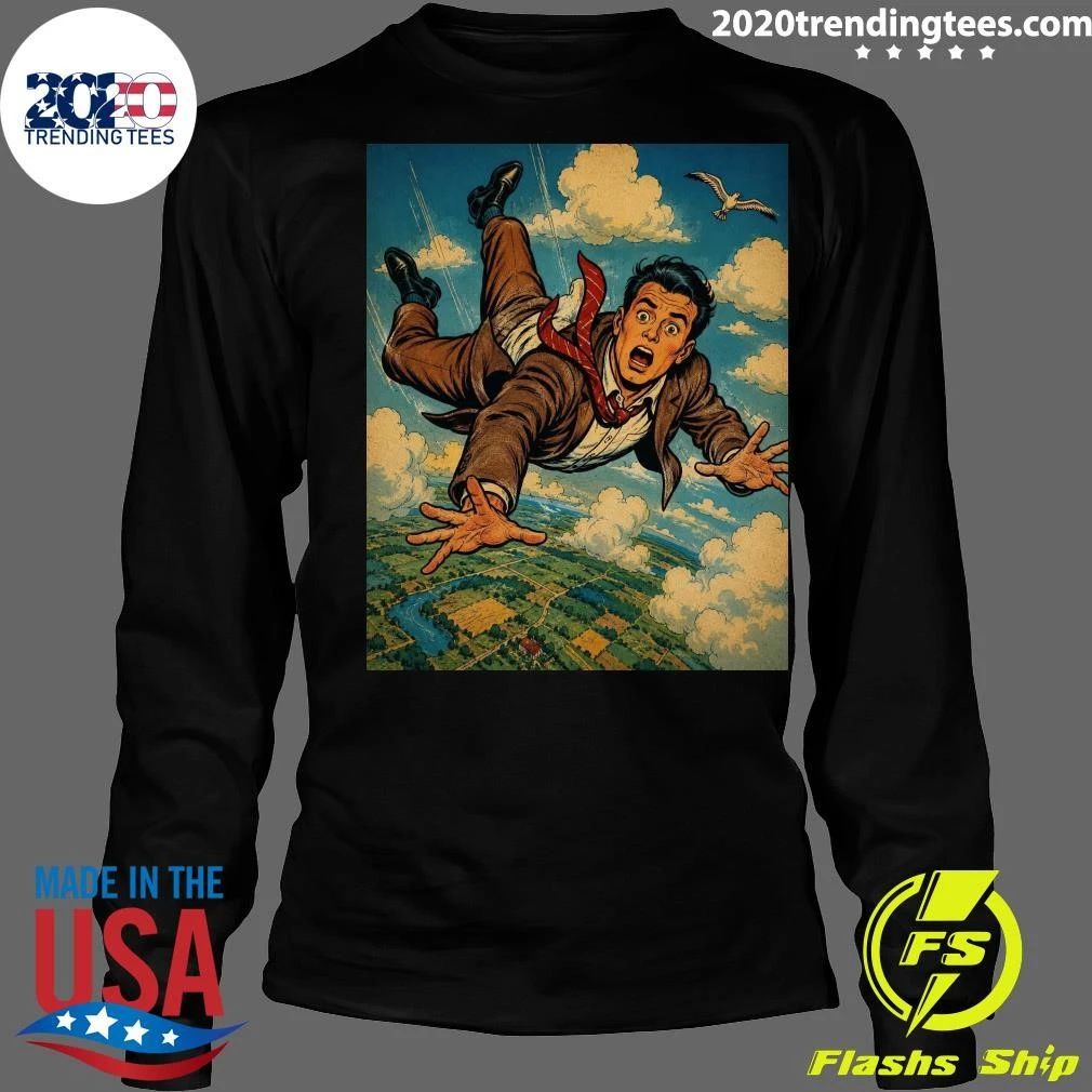 Musicians Of Threads Comic Superhero Falling Through the Sky Vintage Adventure Poster Shirt