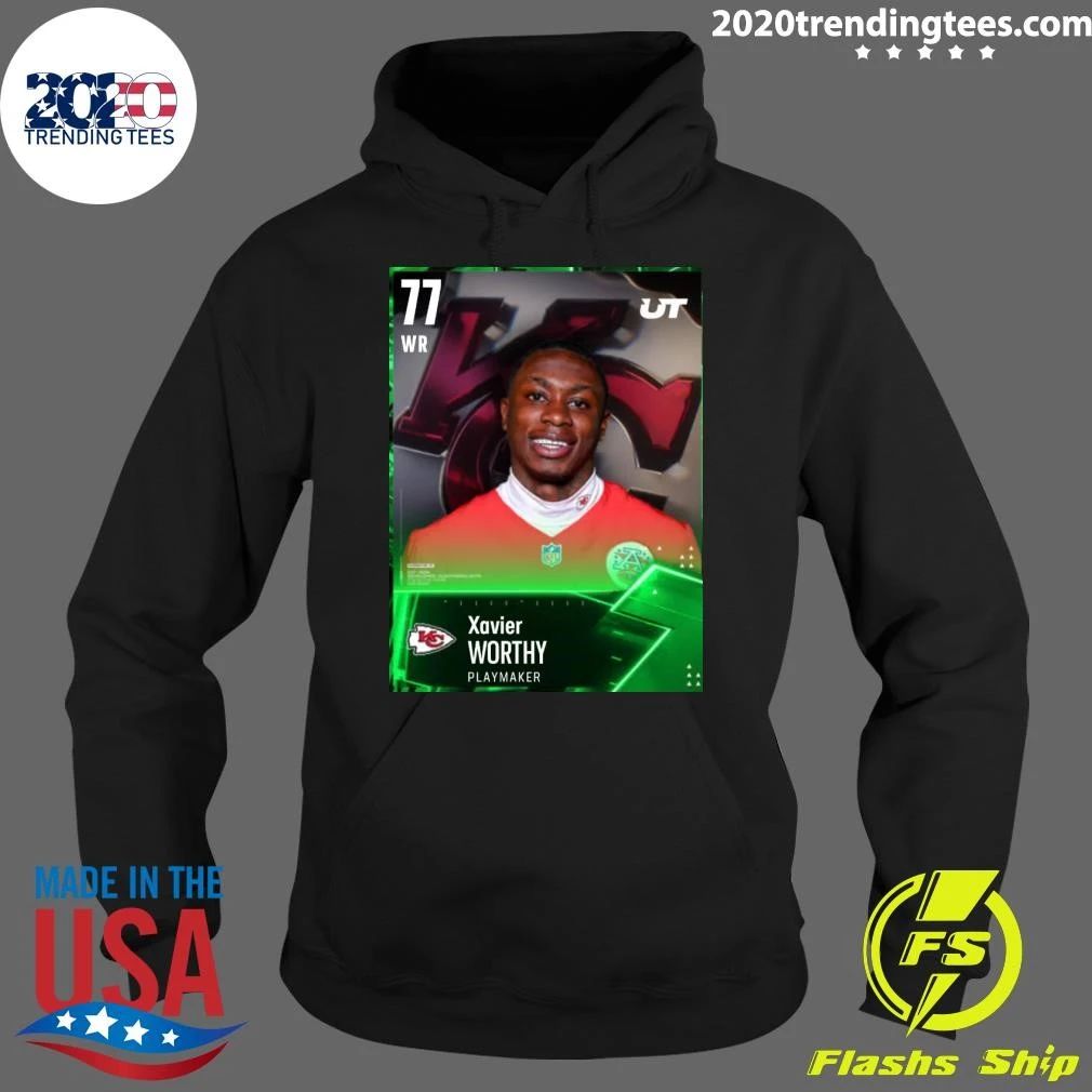 Xavier Worthy Kansas City Chiefs WR #77 Playmaker Portrait Graphic Shirt