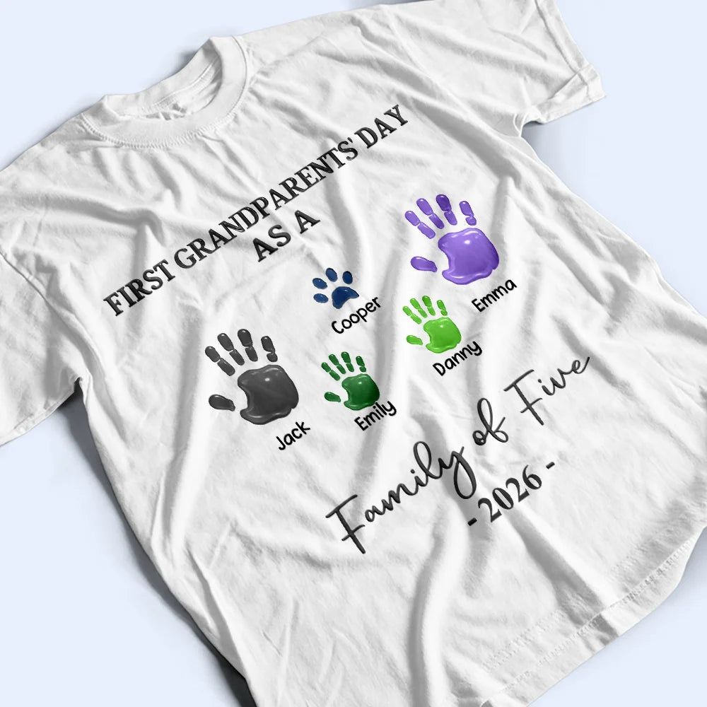 3D Effect Handprints Family - Personalized T Shirt