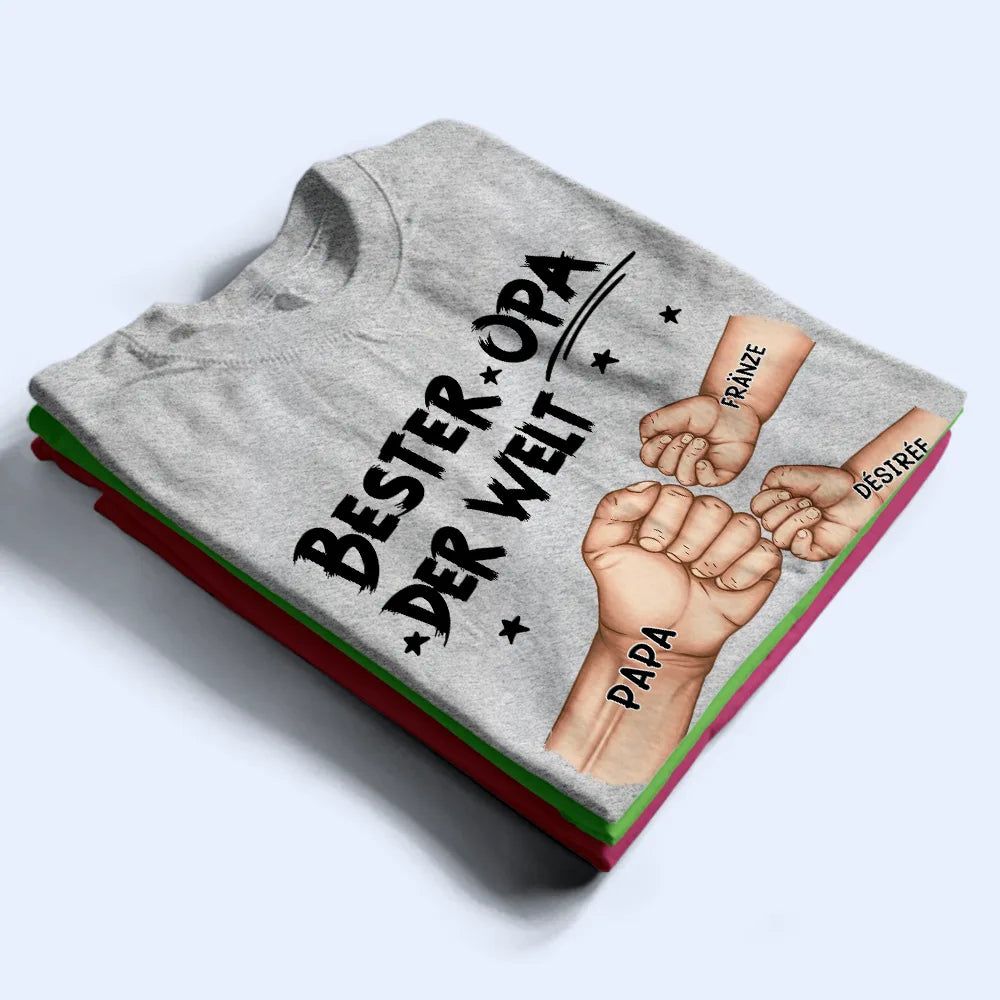 Ghettofaust Bester Papa Opa Der Welt - Personalisiertes T Shirt