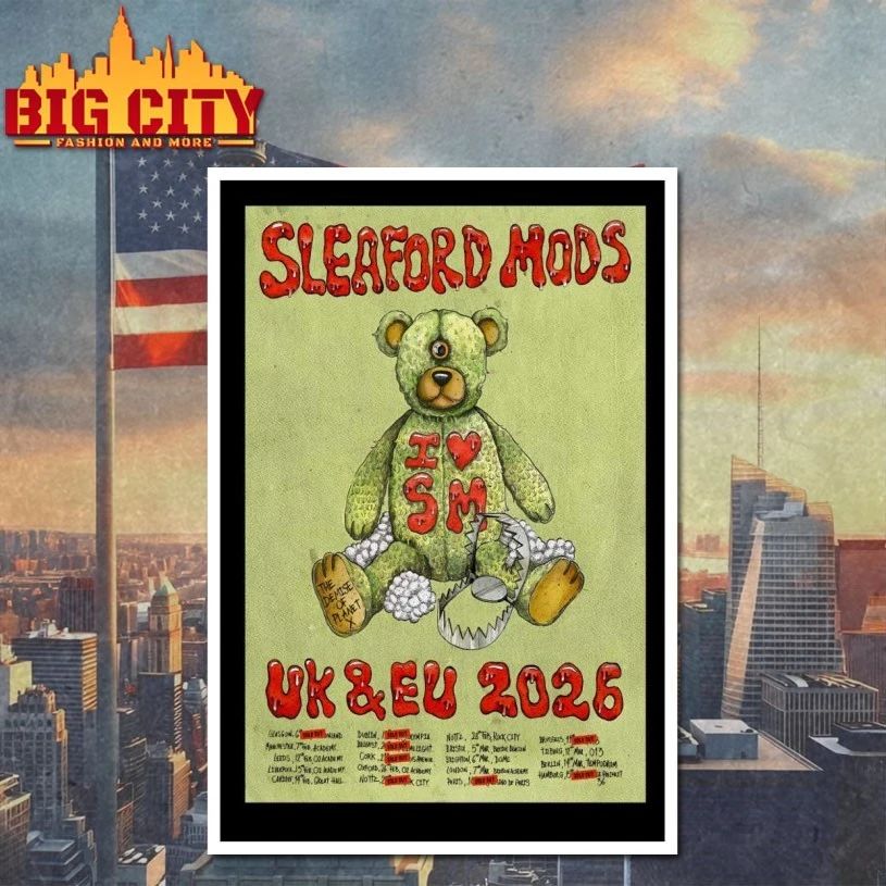 Sleaford Mods UK-EU 2026 Tour Poster t-shirt