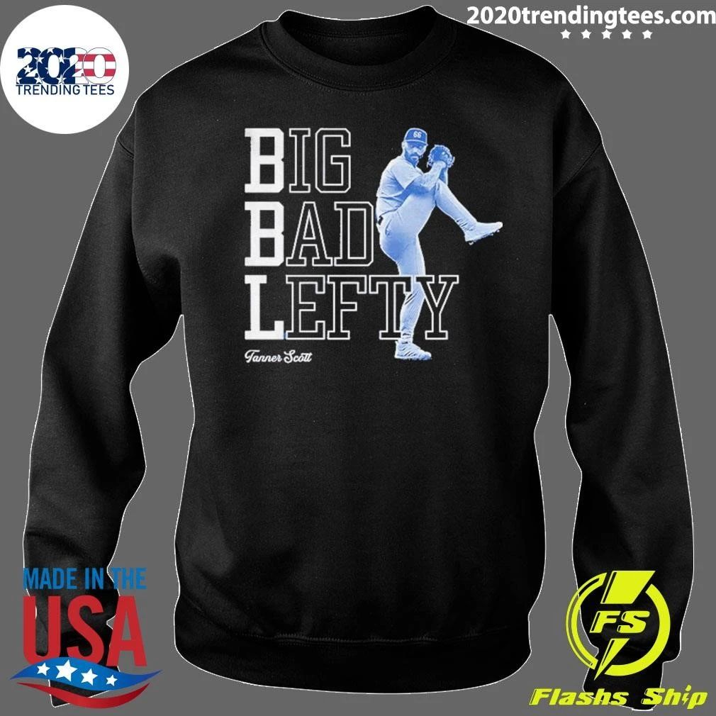 Miguel Rojas Wearing Tanner Scott Big Bad Lefty Shirt