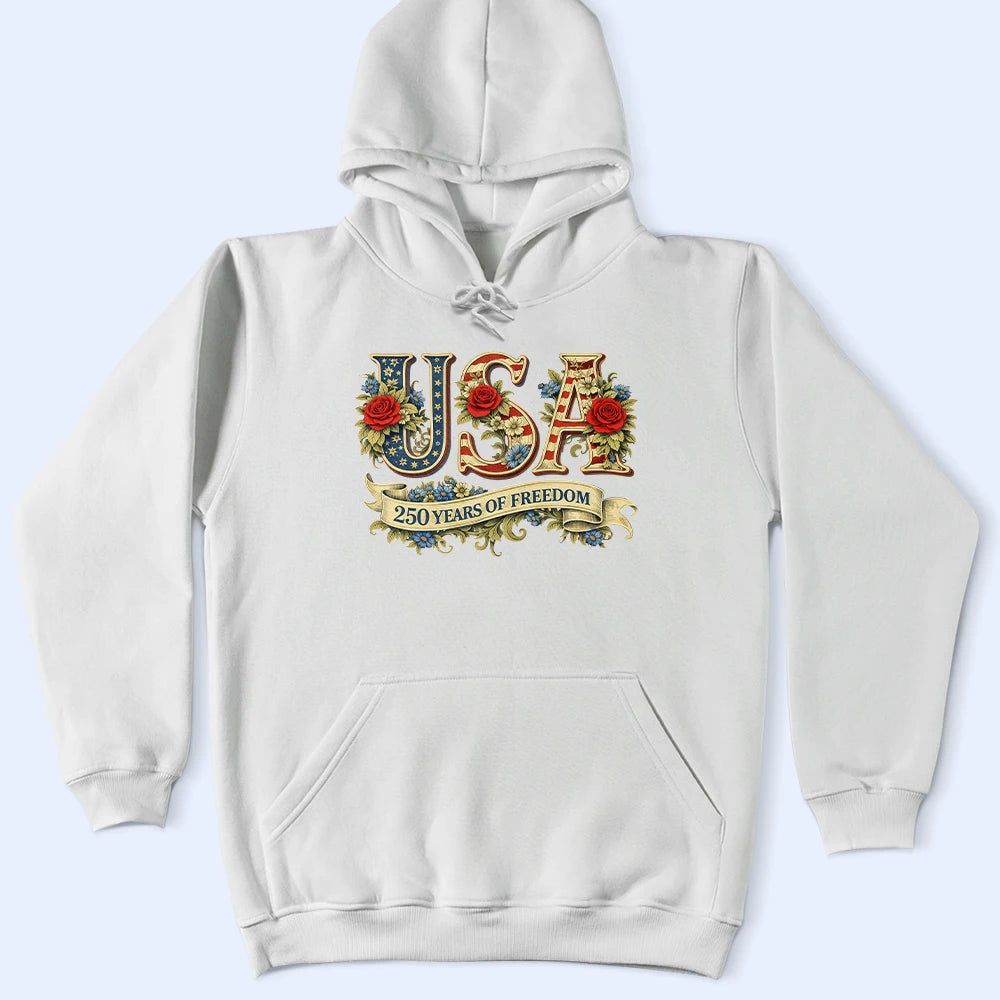 USA 250 Years Of Freedom Vintage Rose - T Shirt