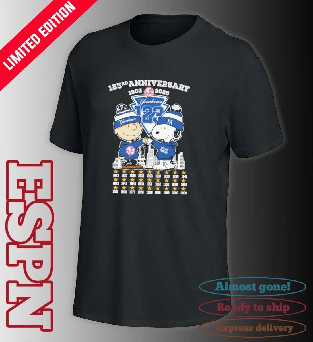 The Peanuts Fist Bump X New York Yankees 123rd Anniversary 1903-2026 Shirt