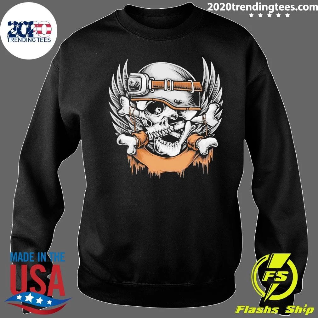 Crossing Skull Bikers Logo Illustration Shirt