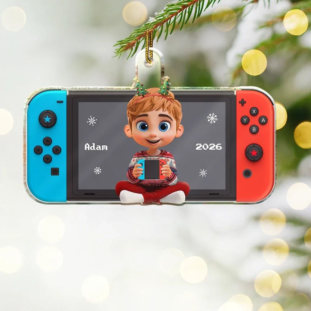 3D Effect Kids Teens Gamer - Personalized Custom Shaped Acrylic Ornament