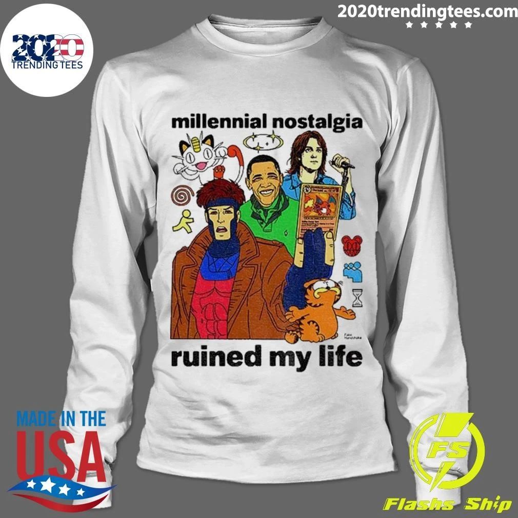 Millennial Nostalgia Ruined My Life Cartoon Character Shirt