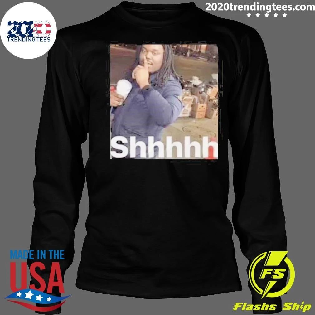 Shhhhh Sssh Guy Finger On Lips Funny Meme Reaction Shirt