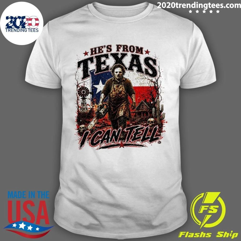 Map Chainsaw Horror He’s From Texas I Can Tell Halloween Shirt