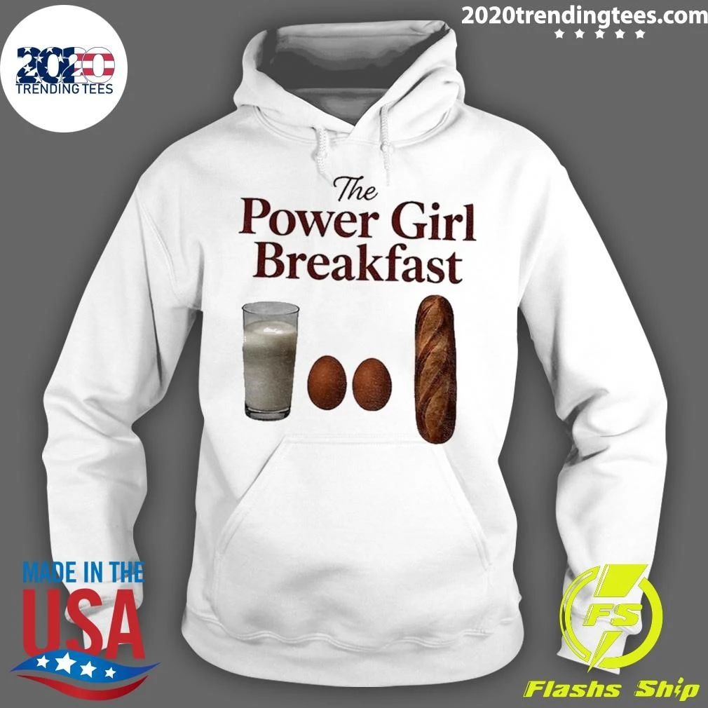 Milk Egg Bread Loaf Food The Power Girl Breakfast Shirt