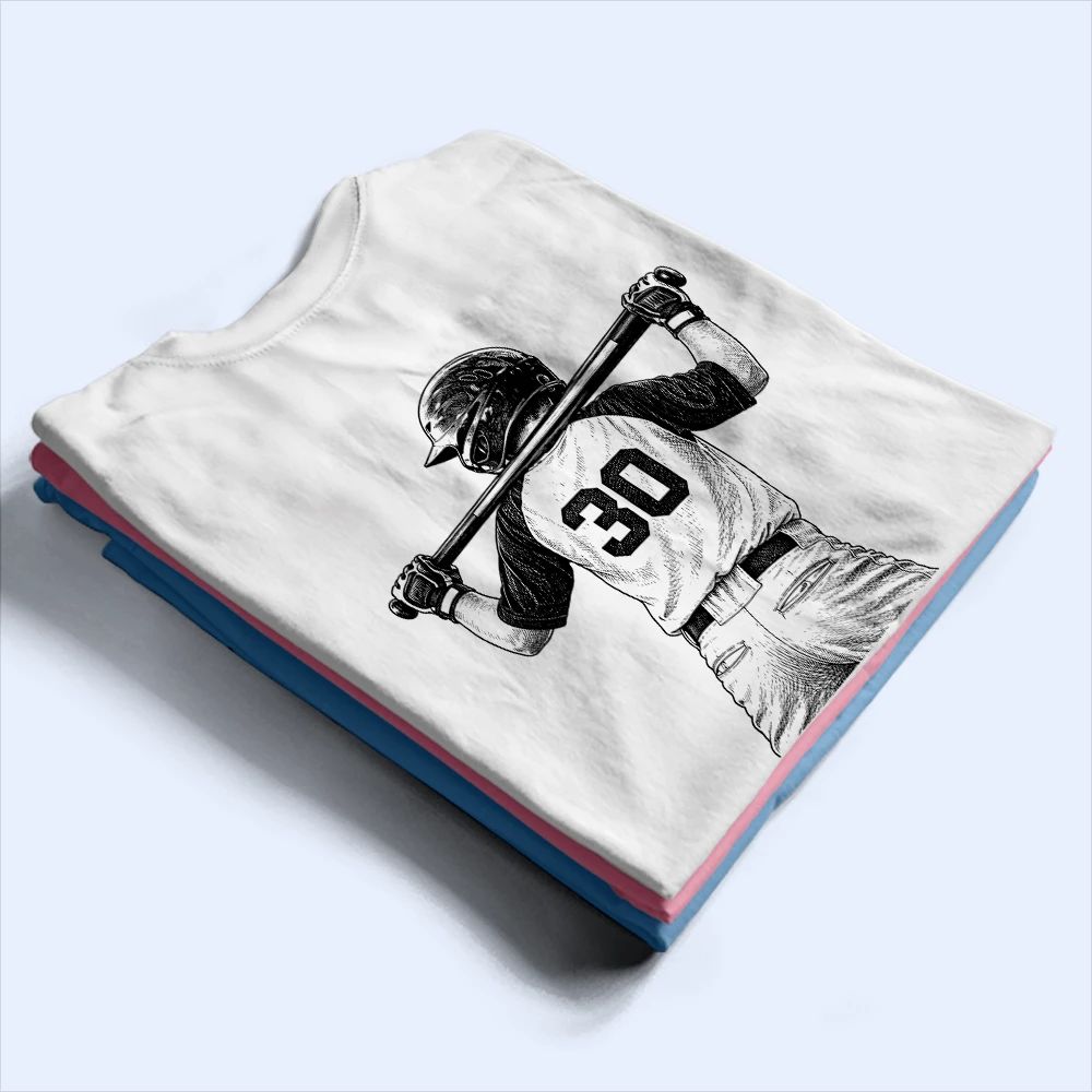 Custom Photo Ink Drawing Baseball Mom Dad - Personalized T Shirt