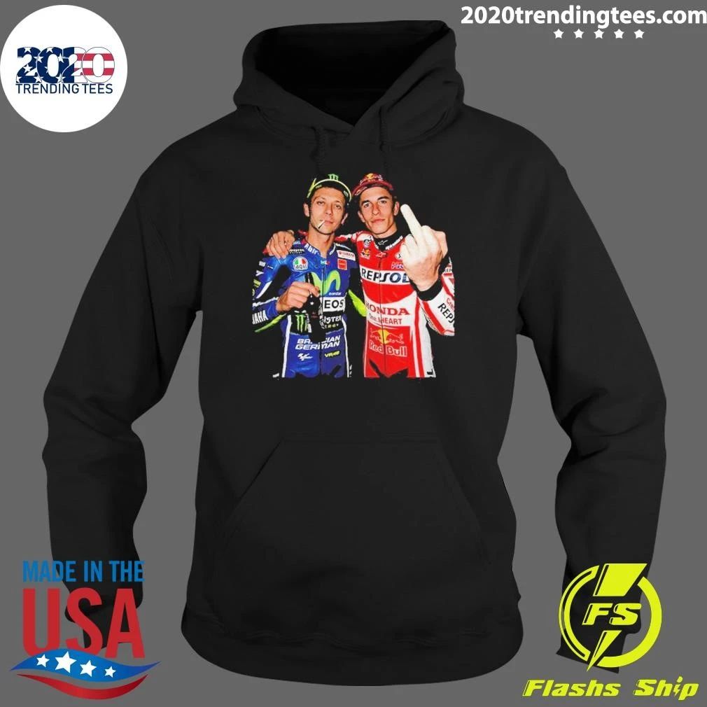 Valentino Rossi Marc Marquez Moto Gp Middle Finger Graphic Shirt