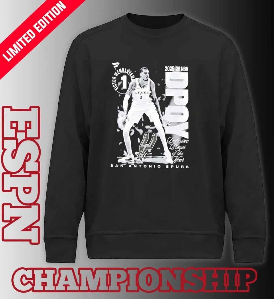 Victor Wembanyama San Antonio Spurs 2025-26 NBA Defensive Player of the Year Legacy T-Shirt