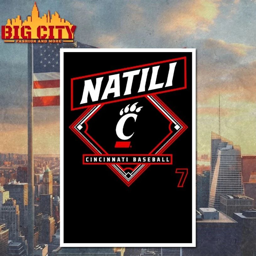 Jack Natili Cincinnati Bearcats Baseball T-shirt
