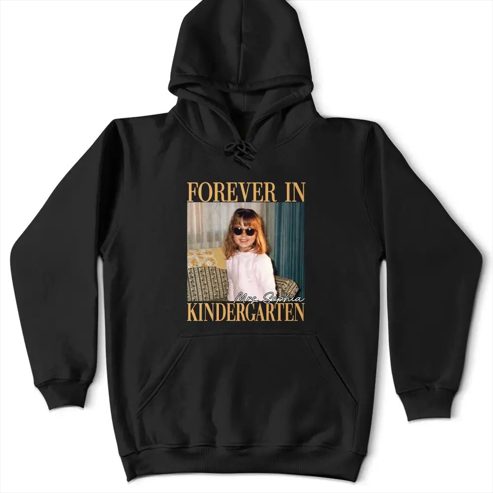 Custom Photo Forever In Kindergarten - Personalized T Shirt