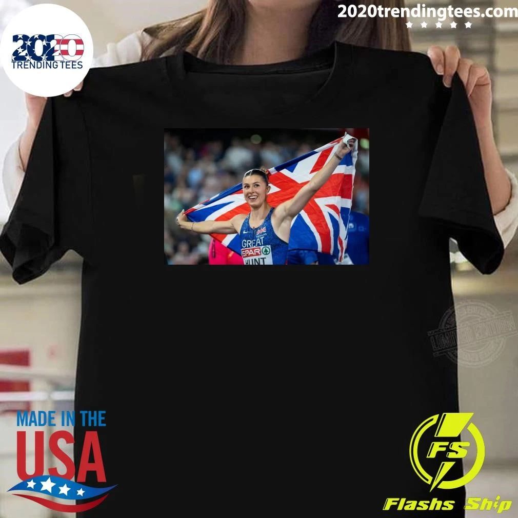 Amy Hunt Celebrates After Winning The 100m Shirt