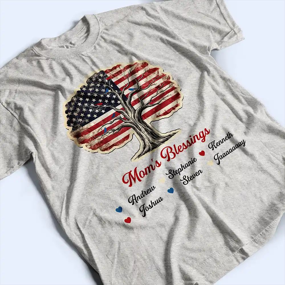 Stars & Stripes Grandma's Blessing - Personalized T Shirt