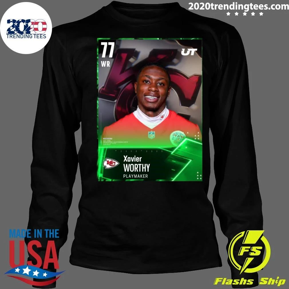 Xavier Worthy Kansas City Chiefs WR #77 Playmaker Portrait Graphic Shirt