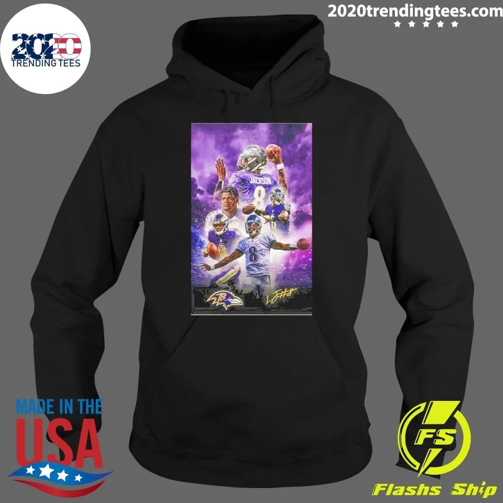 American Football Player Lamar Jackson Poster Wall Art Shirt