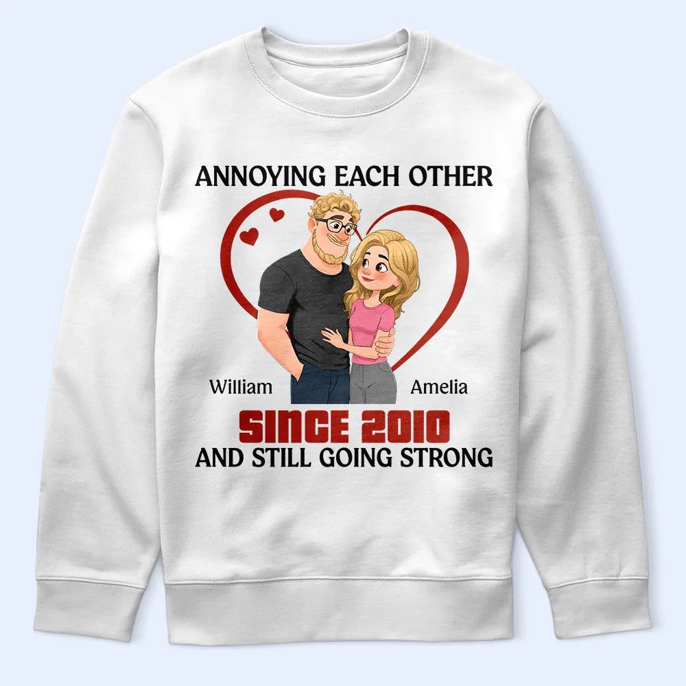 Annoying Each Other Hugging Couple - Personalized T Shirt