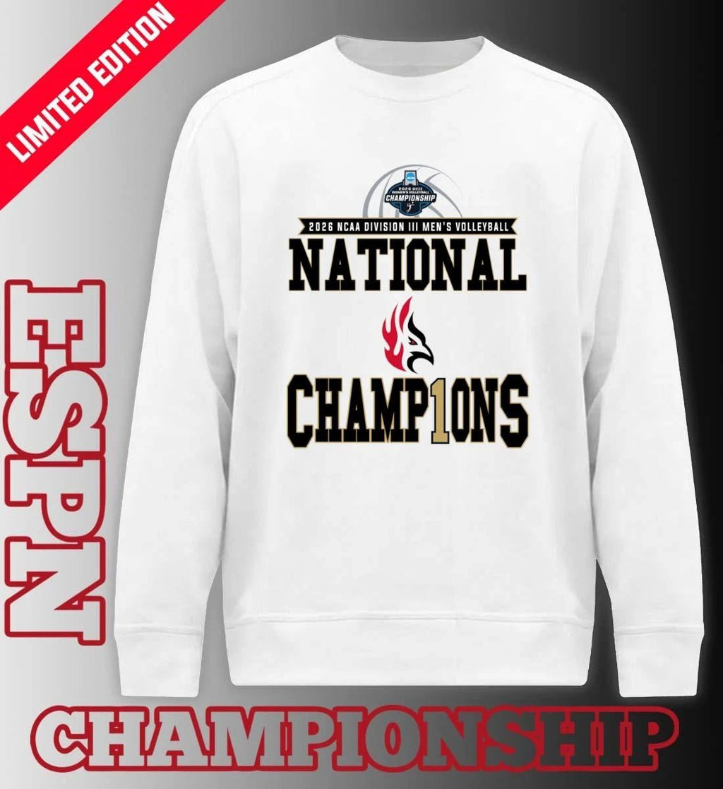 Carthage Firebirds 2026 NCAA DIII Men’s Volleyball National Champions Locker Room T-Shirt