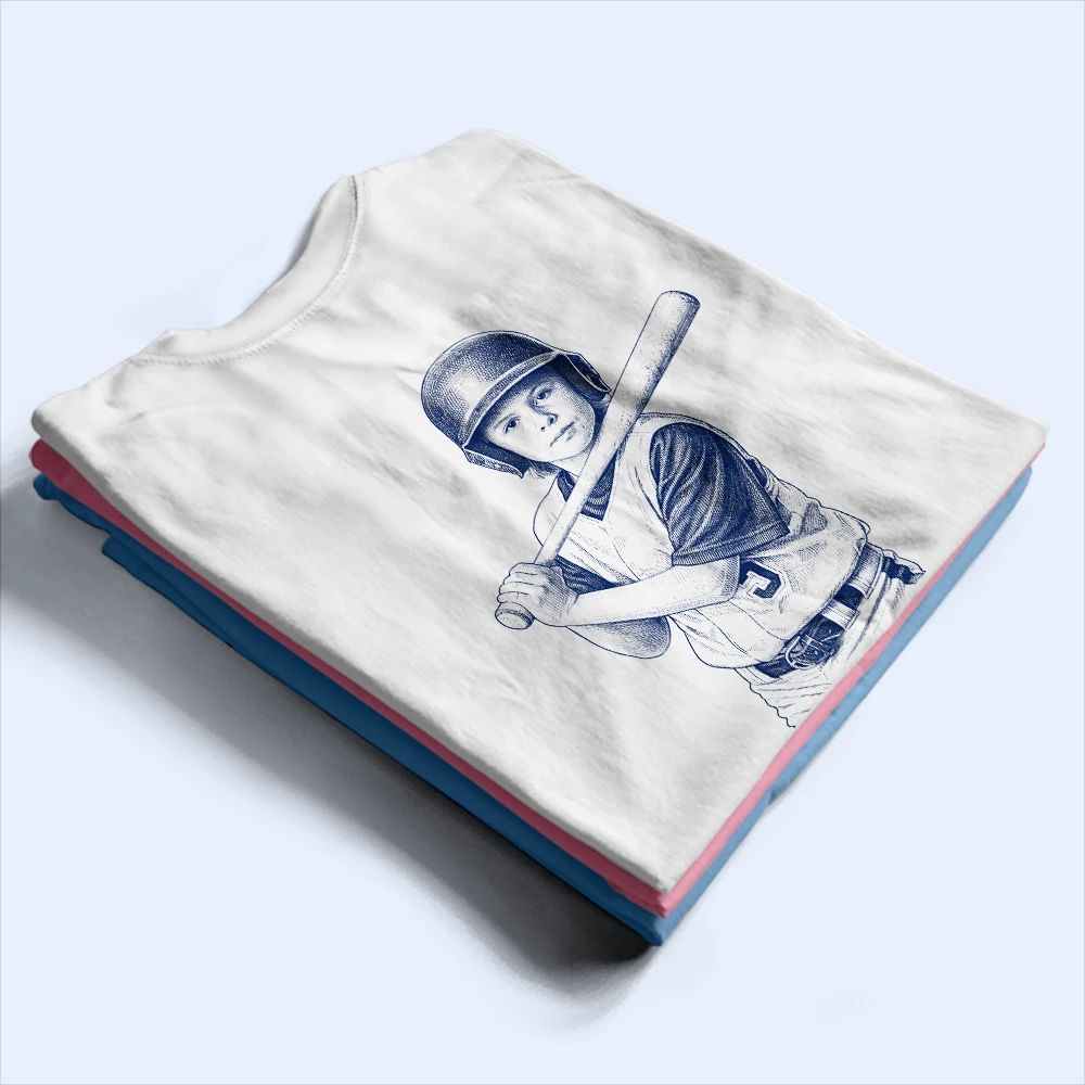 Custom Photo Ink Drawing Baseball Mom - Personalized T Shirt