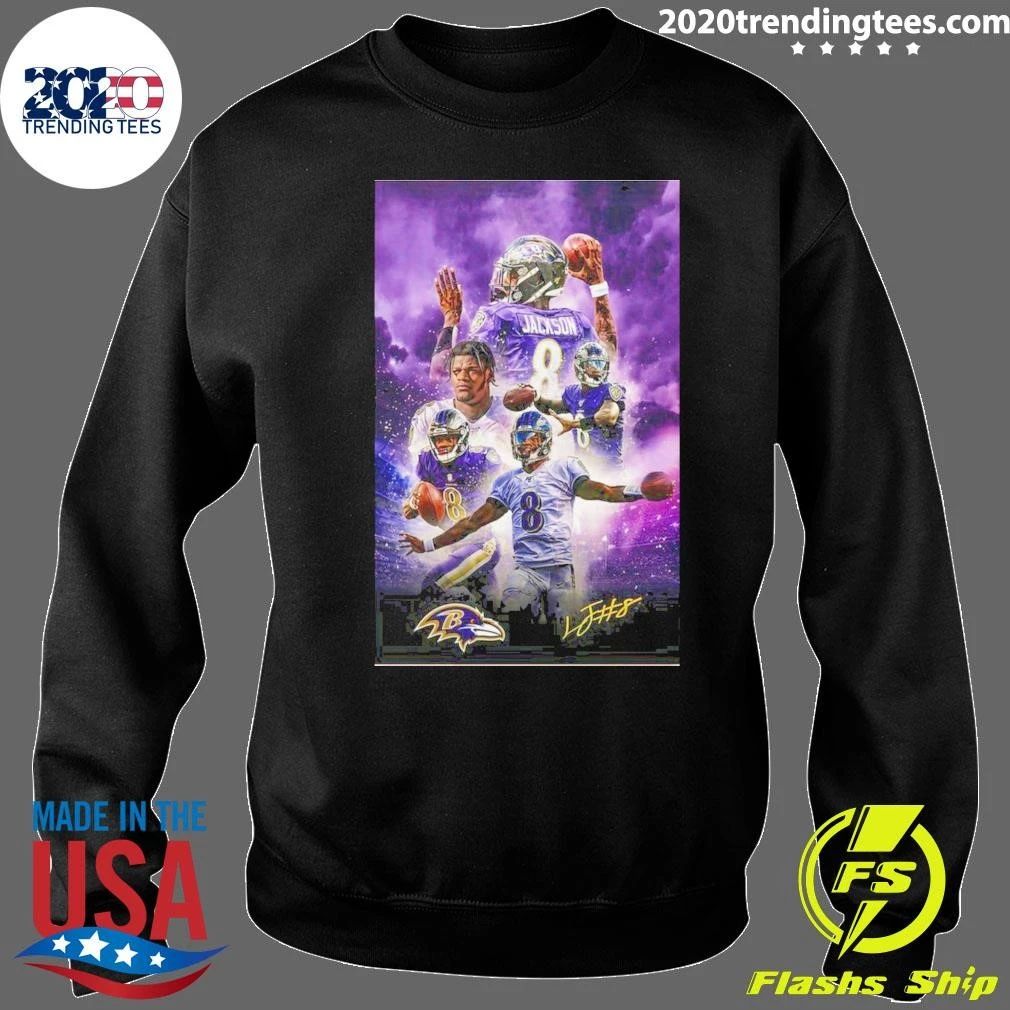 American Football Player Lamar Jackson Poster Wall Art Shirt