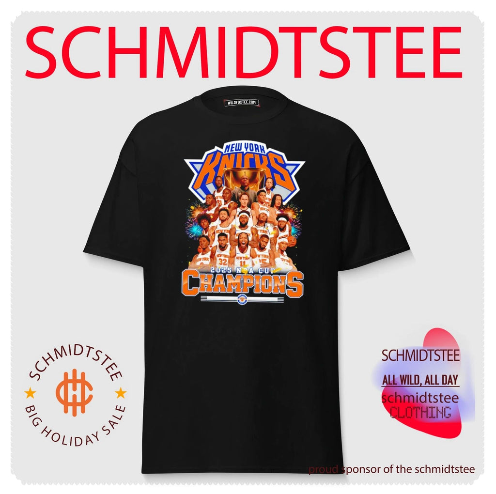New York Knicks 2026 NBA Cup Champions all team caricature shirt