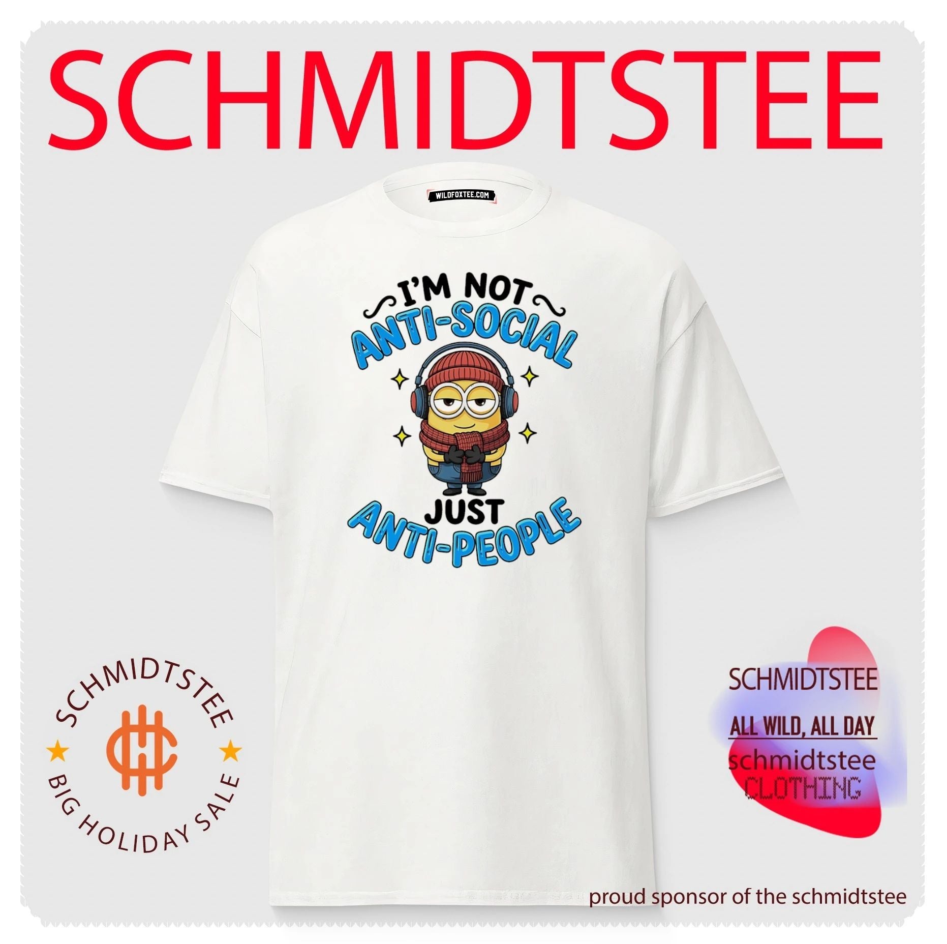 I’m not anto-social just anti-people Minion shirt