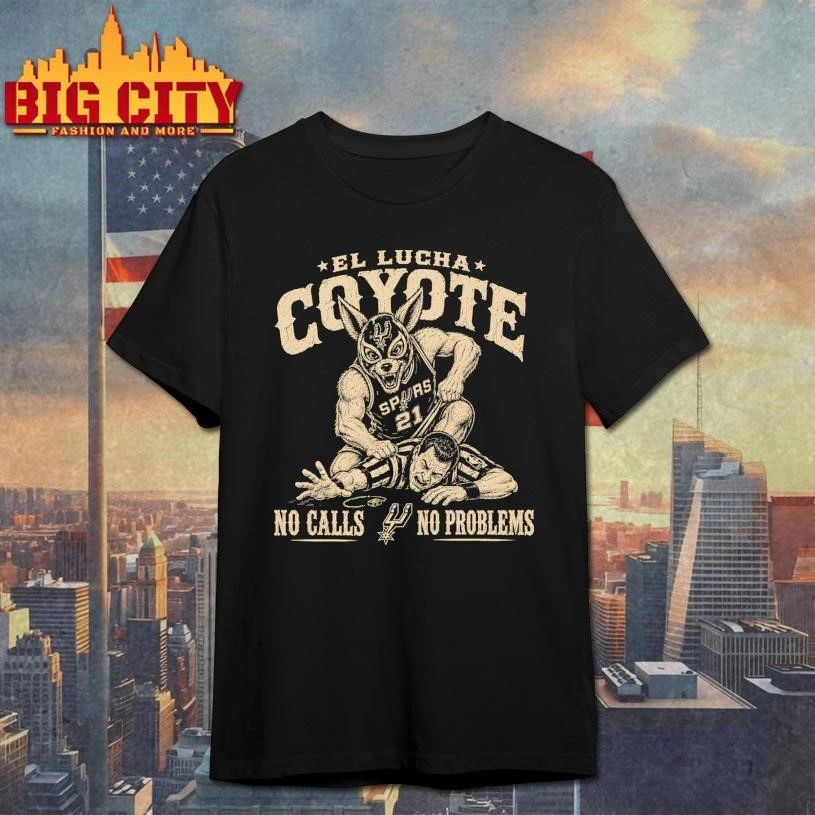 San Antonio Spurs El Lucha Coyote No Calls No Problems Graphic Shirt